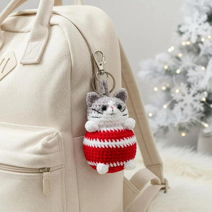 Amigurumi Christmas Cat Ball Pattern Cute Cat Crochet PDF - Crafts
