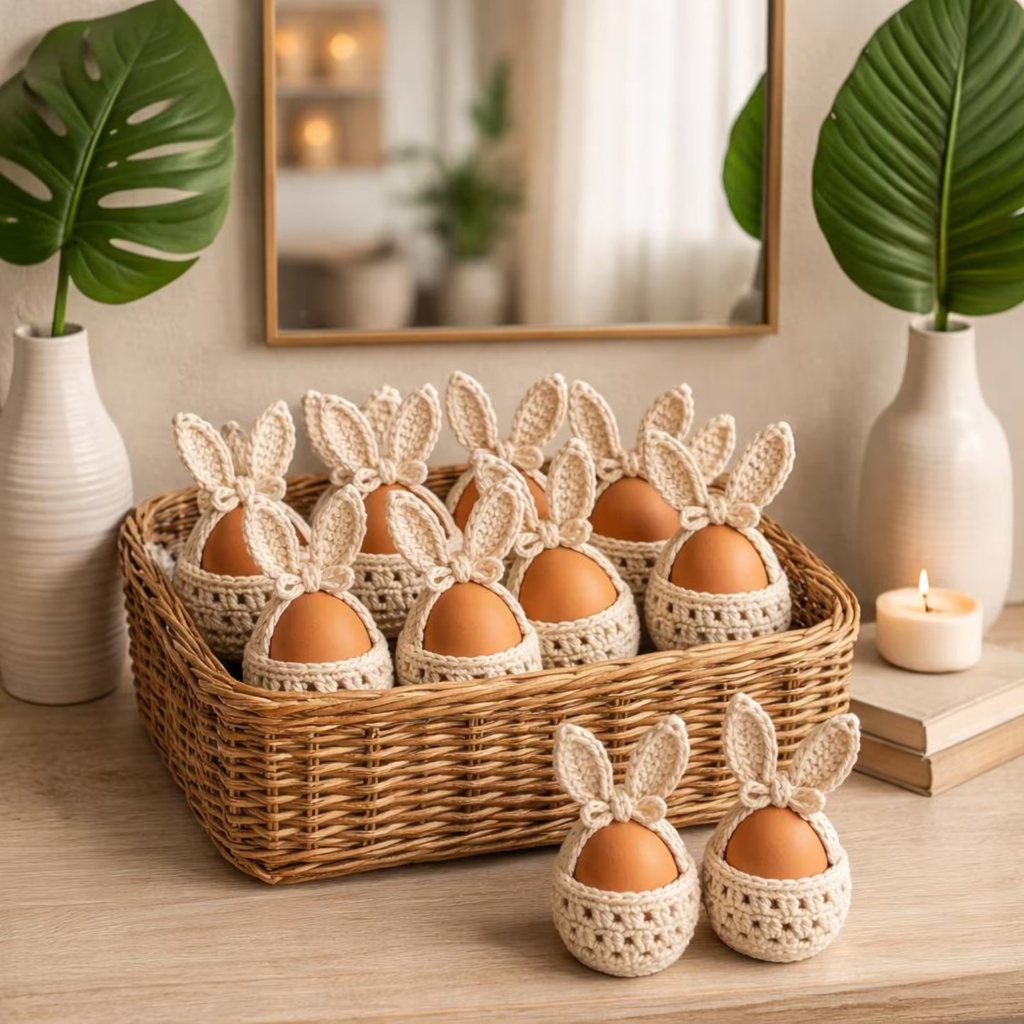 Bunny Egg Cozy Crochet Pattern Beginner Friendly Easter Decor - Crafts