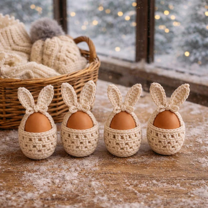 Bunny Egg Cozy Crochet Pattern Beginner Friendly Easter Decor - Crafts
