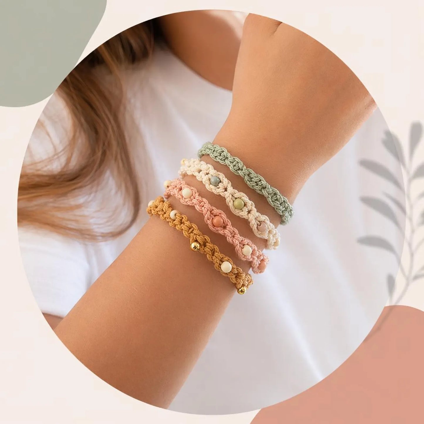 Bracelet Crochet Pattern Tutorial Boho Jewelry Easy Handmade Beginner - Crafts