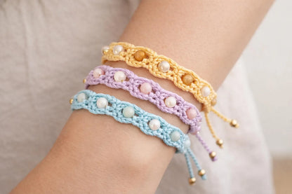 Bracelet Crochet Pattern Tutorial Boho Jewelry Easy Handmade Beginner - Crafts