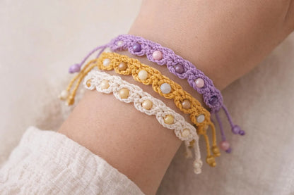 Bracelet Crochet Pattern Tutorial Boho Jewelry Easy Handmade Beginner - Crafts