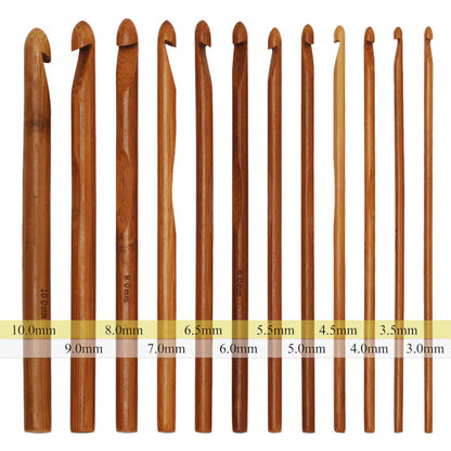 1 Set Crochet Hook Bamboo crochet beginner starter needle - Xmas Gift For Friend