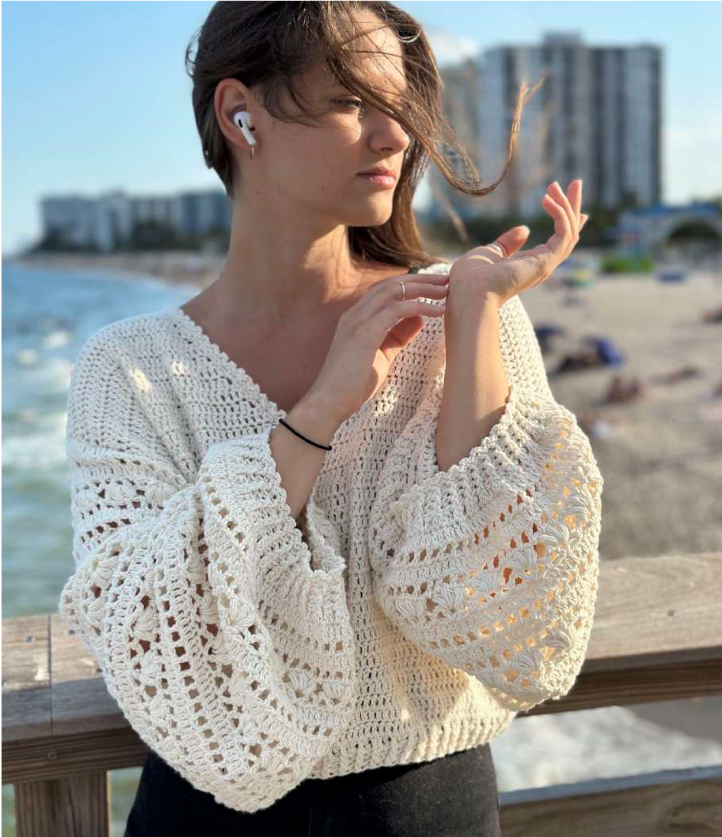 White Lace Sweater Crochet Pattern (instant download) Women Pullover - Crafts