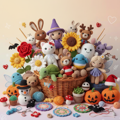 1100+ Amigurumi Crochet Pattern Bundle All in One Cute Animals.. | Crafts