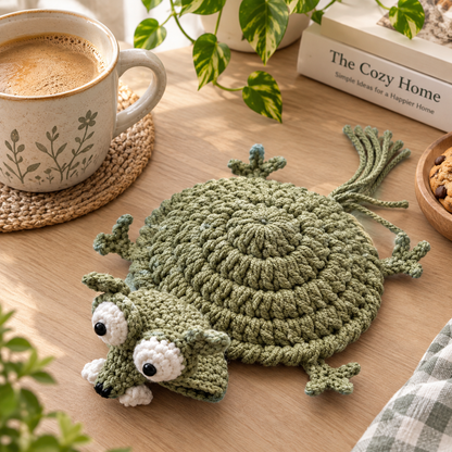 Upside Down Squirrel Crochet Coaster Pattern - Funny Animal Mug Rug PDF | Crafts