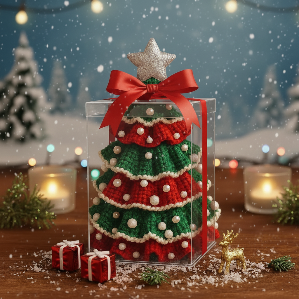 Christmas Holiday Tree Ruffled Amigurumi Crochet Pattern PDF - Crafts