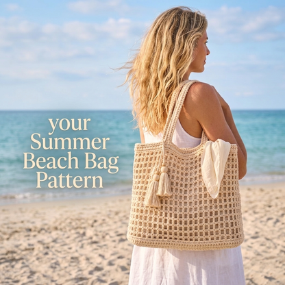 Crochet Summer Beach Bag Pattern Mesh Tote Bag PDF - Crafts