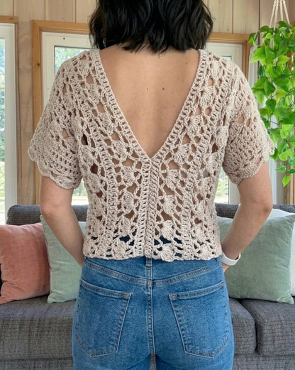 Top Summer Crochet Pattern Tee Beginner Beachy Shirt PDF XS–5XL