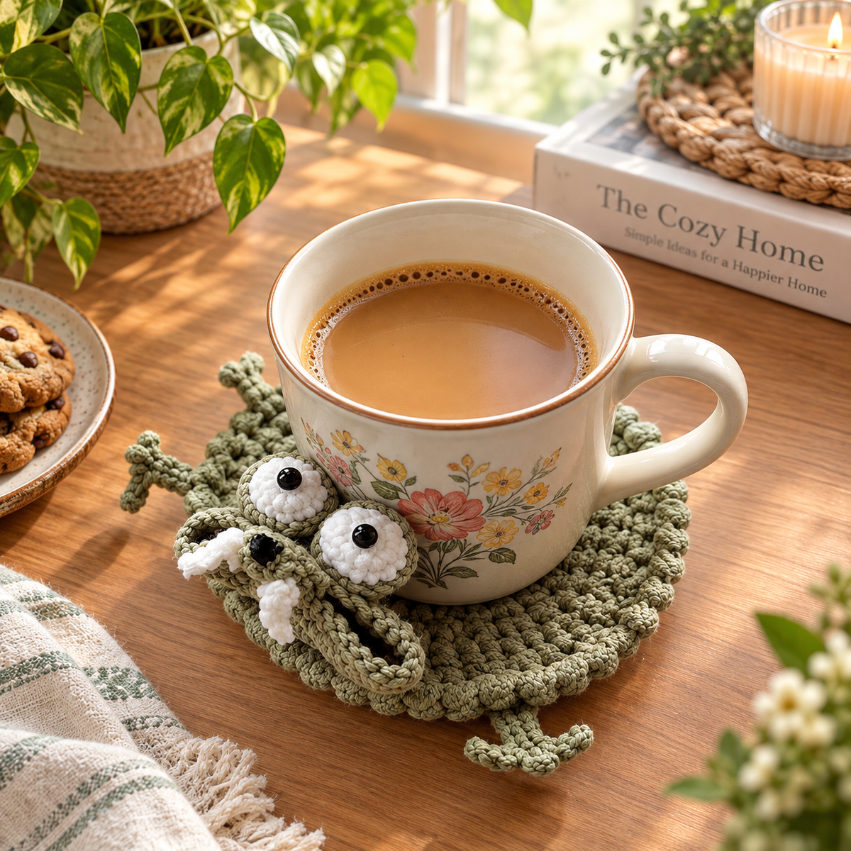 Upside Down Squirrel Crochet Coaster Pattern - Funny Animal Mug Rug PDF | Crafts