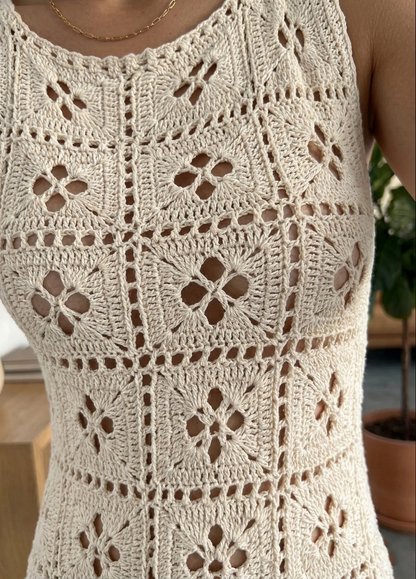 Island Dress Crochet Pattern Summer Easy Beginner Lace Mesh Dress - Crafts