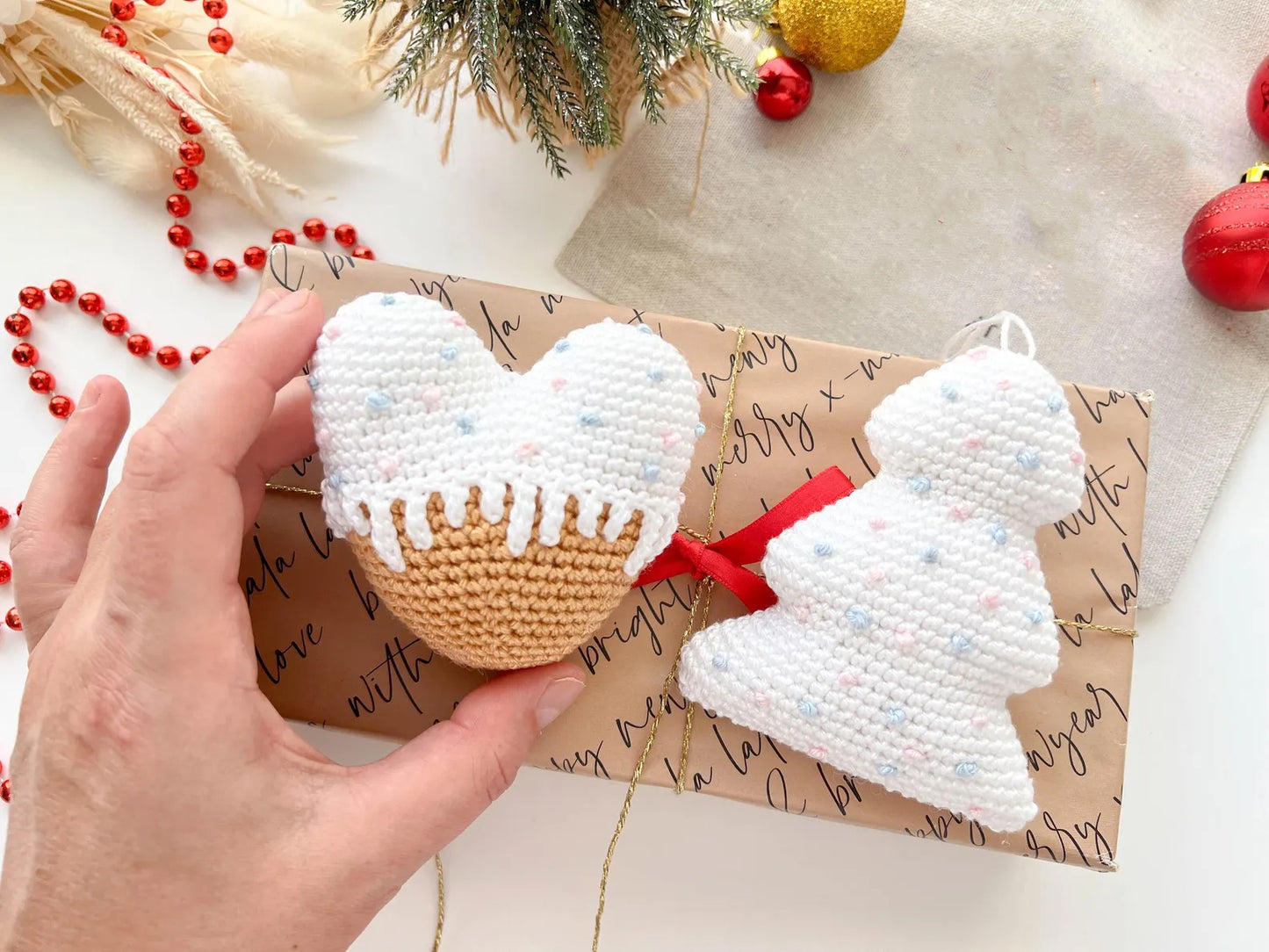 Crochet Gingerbread Ornaments Pattern Christmas Tree Decorations - Crafts