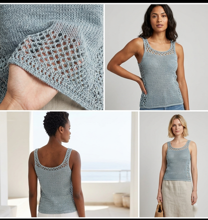 The Seaside Lace Sweater Summer Top Crochet Pattern - crafts