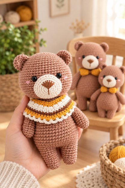 Häkelanleitung Amigurumi Drei Bären in Englisch PDF | Basteln