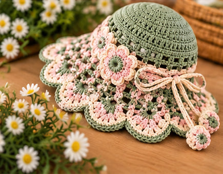 Bluebell Garden Crochet Sun Hat Pattern - Floral Lace Summer Hat | Crafts