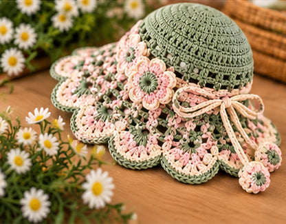 Bluebell Garden Crochet Sun Hat Pattern - Floral Lace Summer Hat | Crafts