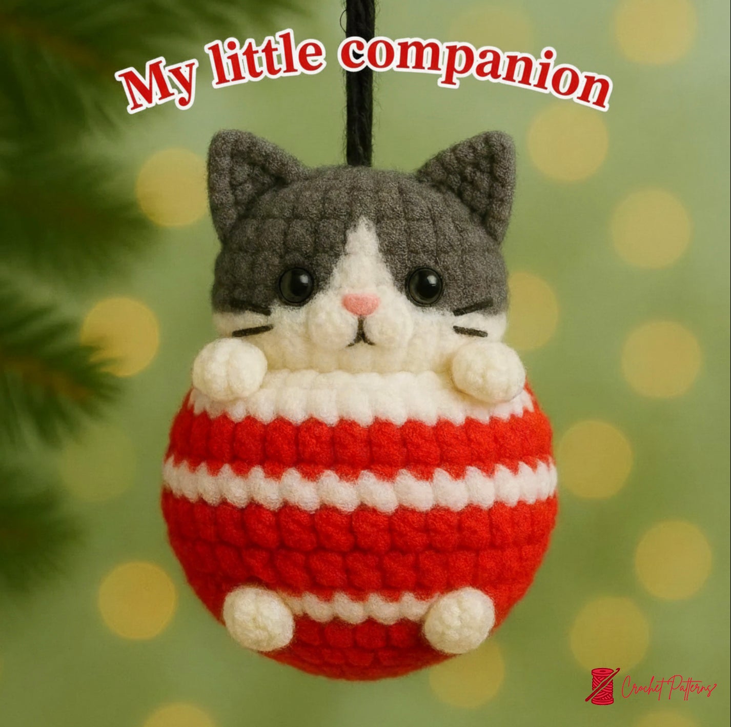 Amigurumi Christmas Cat Ball Pattern Cute Cat Crochet PDF - Crafts