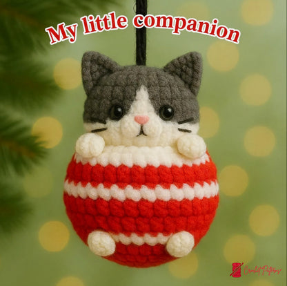 Amigurumi Christmas Cat Ball Pattern Cute Cat Crochet PDF - Crafts