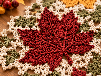 Maple Leaf Table Runner Crochet Pattern – Autumn Table Decor | Crafts