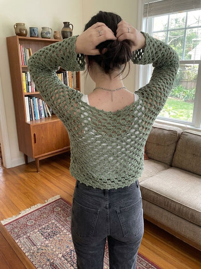 Retro Sweater Summer Crochet Pattern Classic Mesh Beginner Beachy Shirt PDF XS–5XL