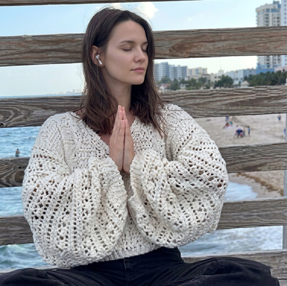 White Lace Sweater Crochet Pattern (instant download) Women Pullover - Crafts