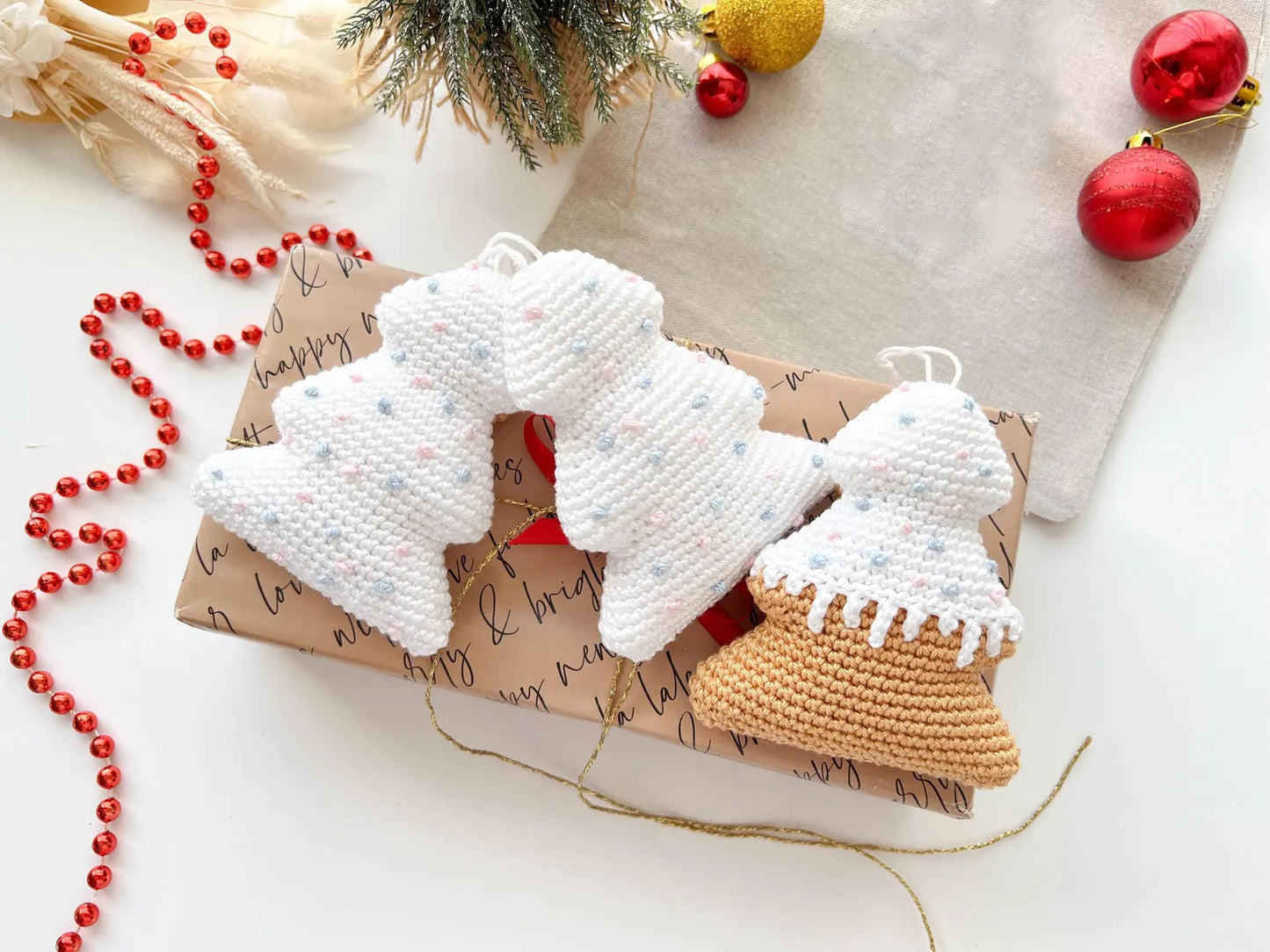 Crochet Gingerbread Ornaments Pattern Christmas Tree Decorations - Crafts