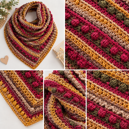 Crochet Scarf Pattern Unique Textured Bandana Hooded | Crafts