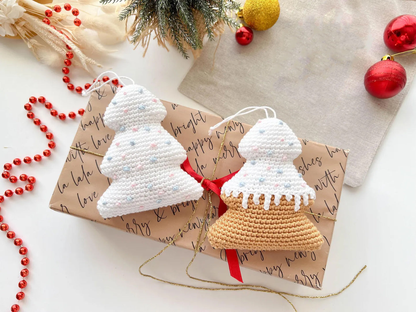 Crochet Gingerbread Ornaments Pattern Christmas Tree Decorations - Crafts