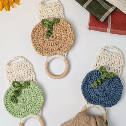 Pumpkin Towel Holder Crochet Pattern PDF | Autumn Kitchen Decor - Crafts