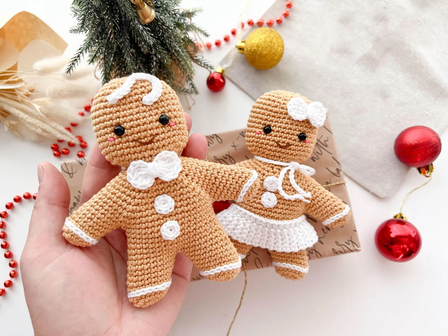Crochet Gingerbread Ornaments Pattern Christmas Tree Decorations - Crafts