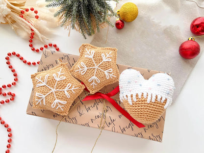 Crochet Gingerbread Ornaments Pattern Christmas Tree Decorations - Crafts