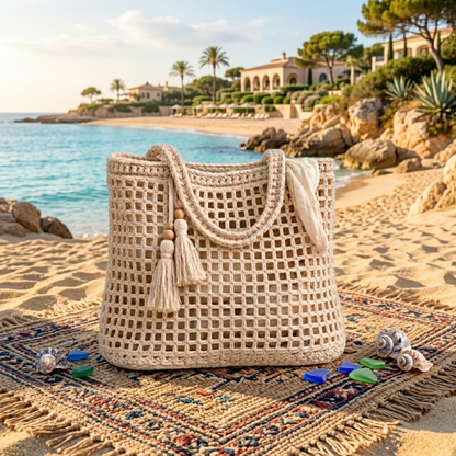 Crochet Summer Beach Bag Pattern Mesh Tote Bag PDF - Crafts
