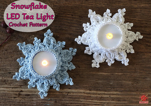 Snowflake LED Tea Light Holders Crochet Pattern - Crafts