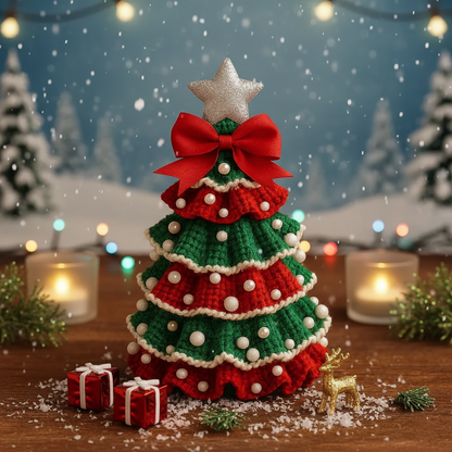 Christmas Holiday Tree Ruffled Amigurumi Crochet Pattern PDF - Crafts