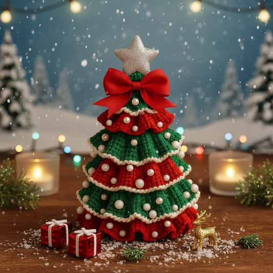 Christmas Holiday Tree Ruffled Amigurumi Crochet Pattern PDF - Crafts