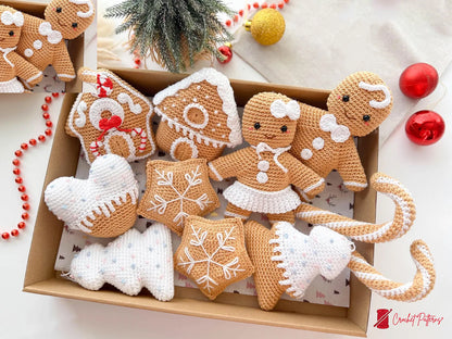 Crochet Gingerbread Ornaments Pattern Christmas Tree Decorations - Crafts